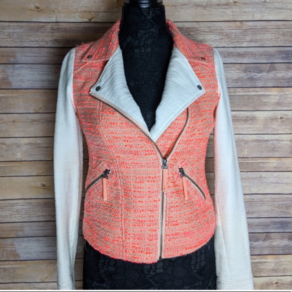 Anthropologie Elevenses Tweed Moto Jacket